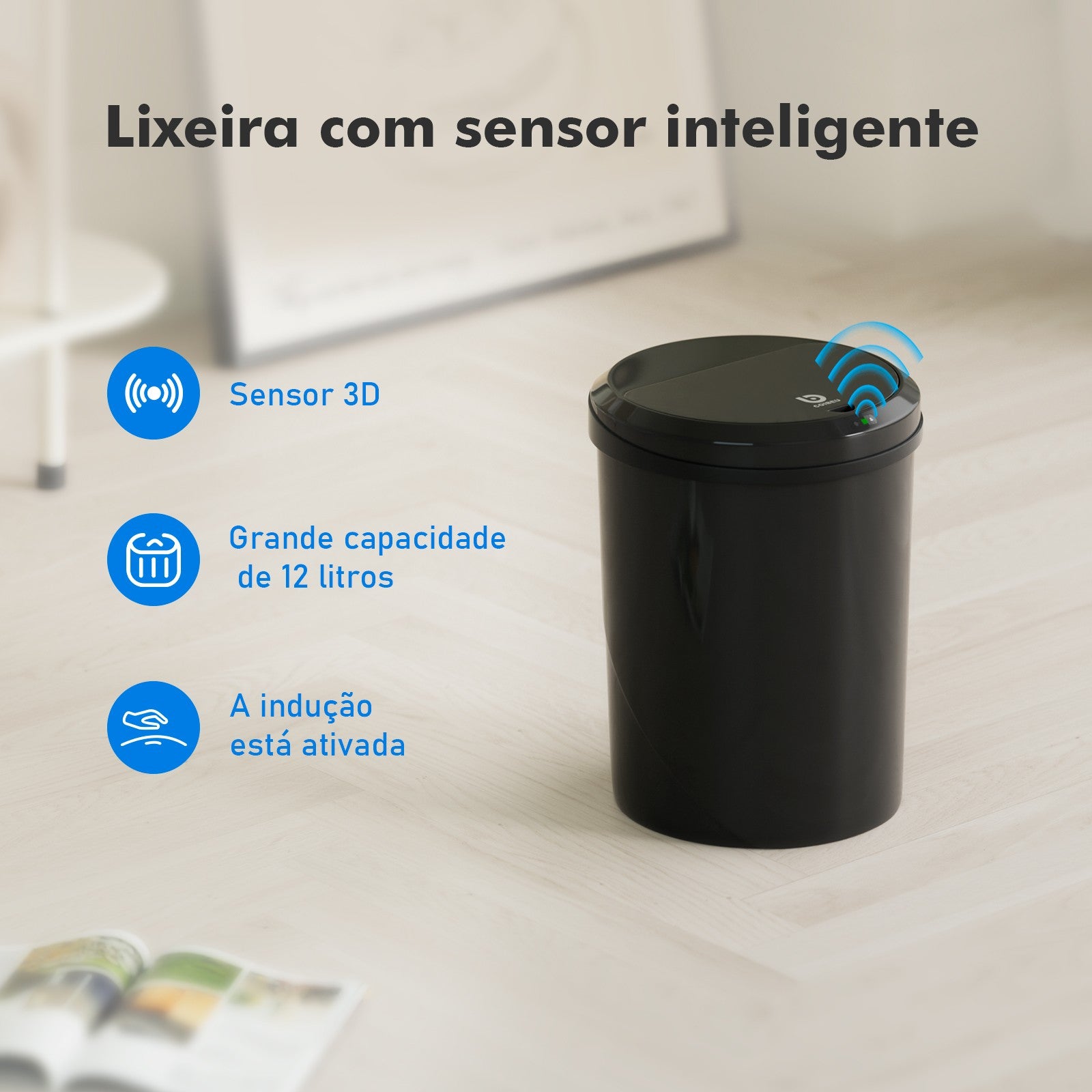 lixeira inteligente,lixeira sensor automático,lixeira banheiro,lixeira inteligen