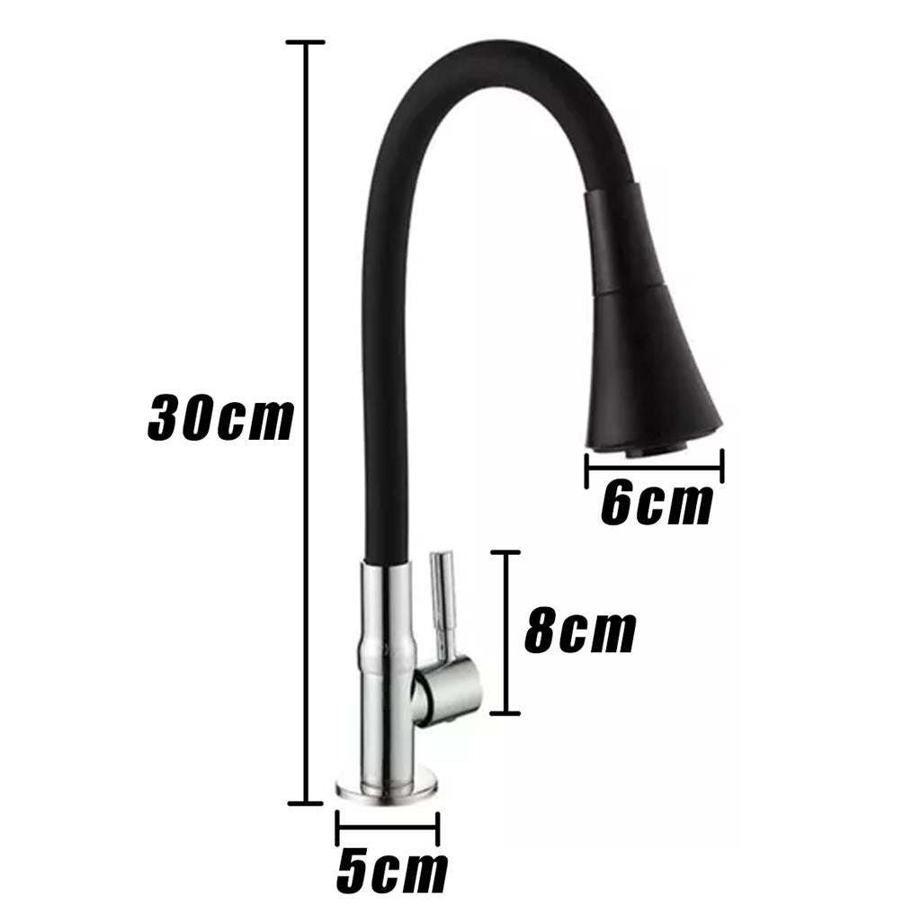 Torneira Flexivel Gourmet de Cozinha Mesa Bancada 2 Jatos Preta Luxo 1/4 De Volt