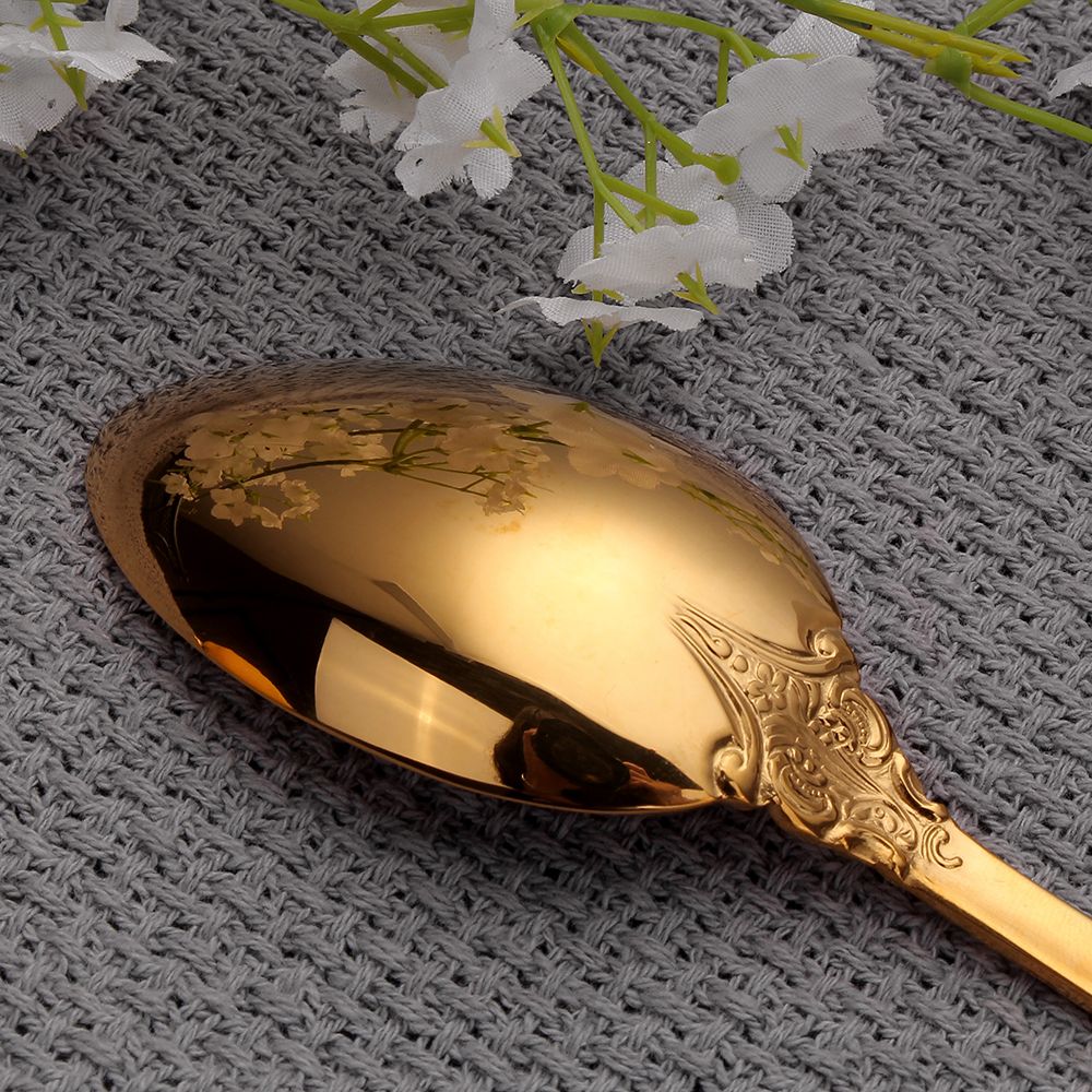 1 pçs conjunto de talheres de ouro luxo vintage ocidental talheres aço inoxidáve