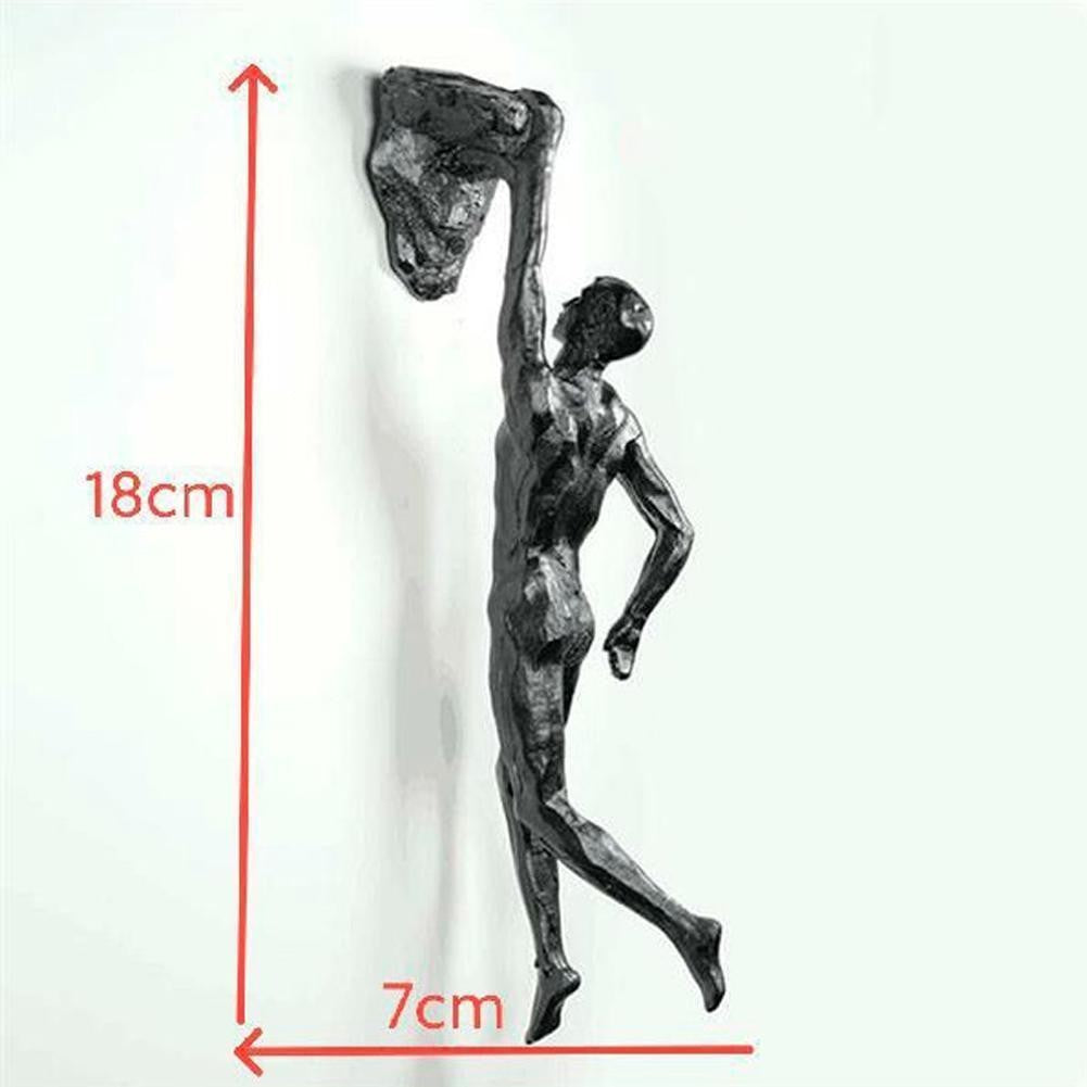 Atleta Escalada Resina Fundo De Parede Pendurado Decoração, Escultura Estátua, F