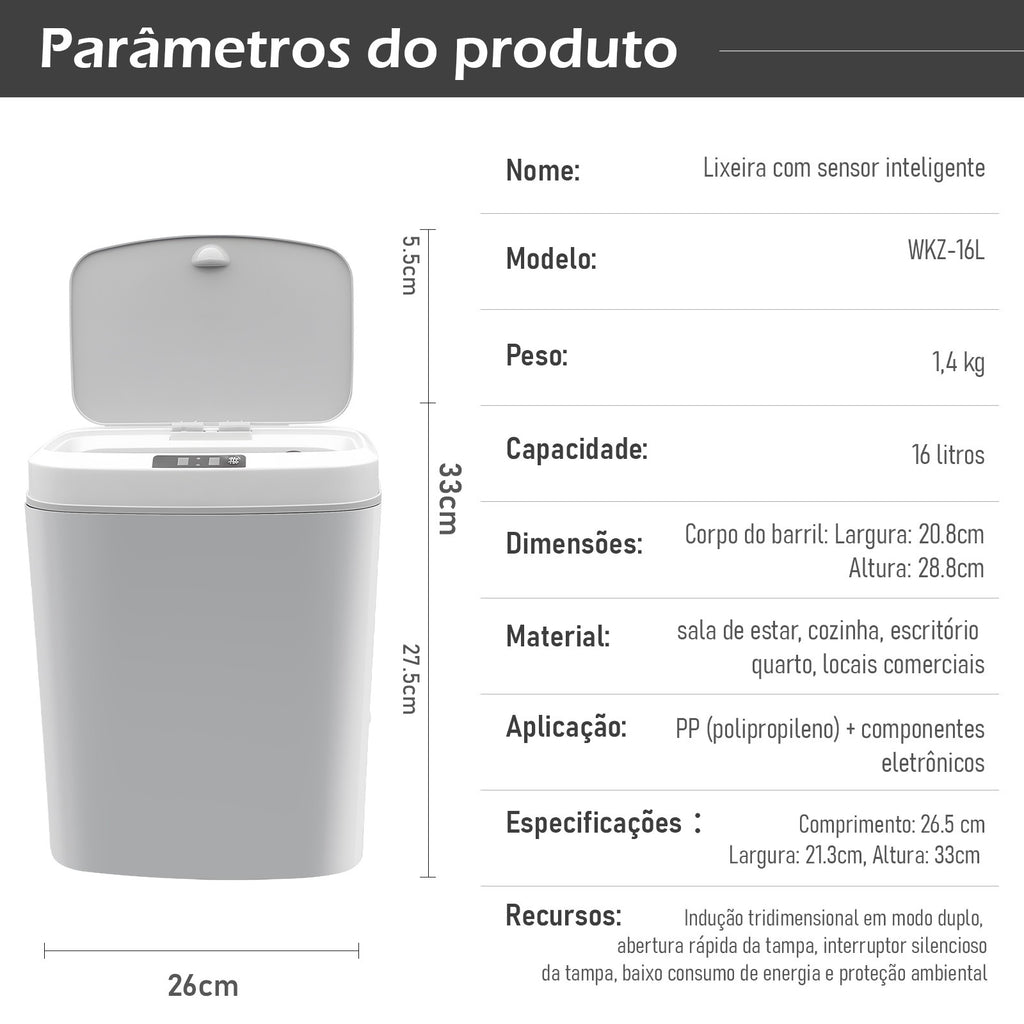 lixeira inteligente,lixeira sensor automático,lixeira banheiro,lixeira inteligen
