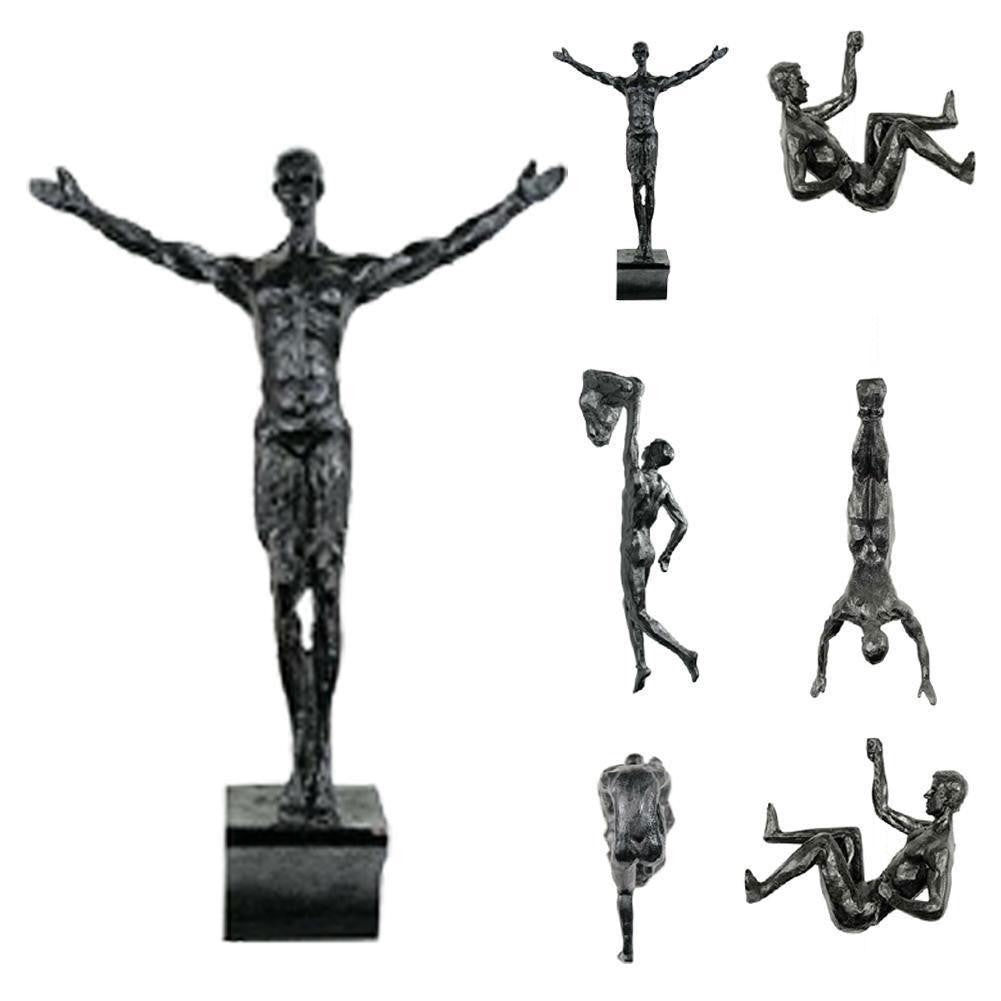 Atleta Escalada Resina Fundo De Parede Pendurado Decoração, Escultura Estátua, F