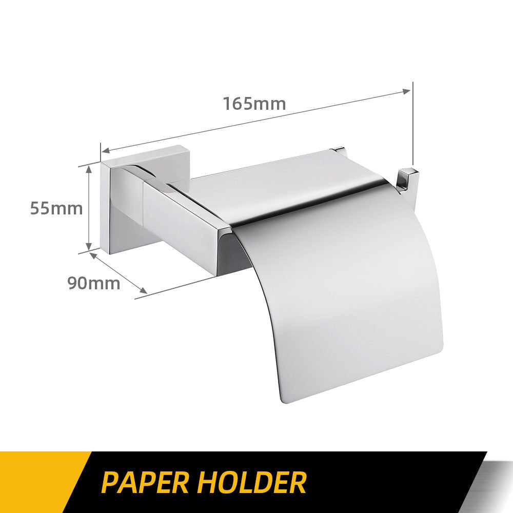 Polido chrome wall-mounted aço inoxidável roupas gancho suporte de papel higiêni