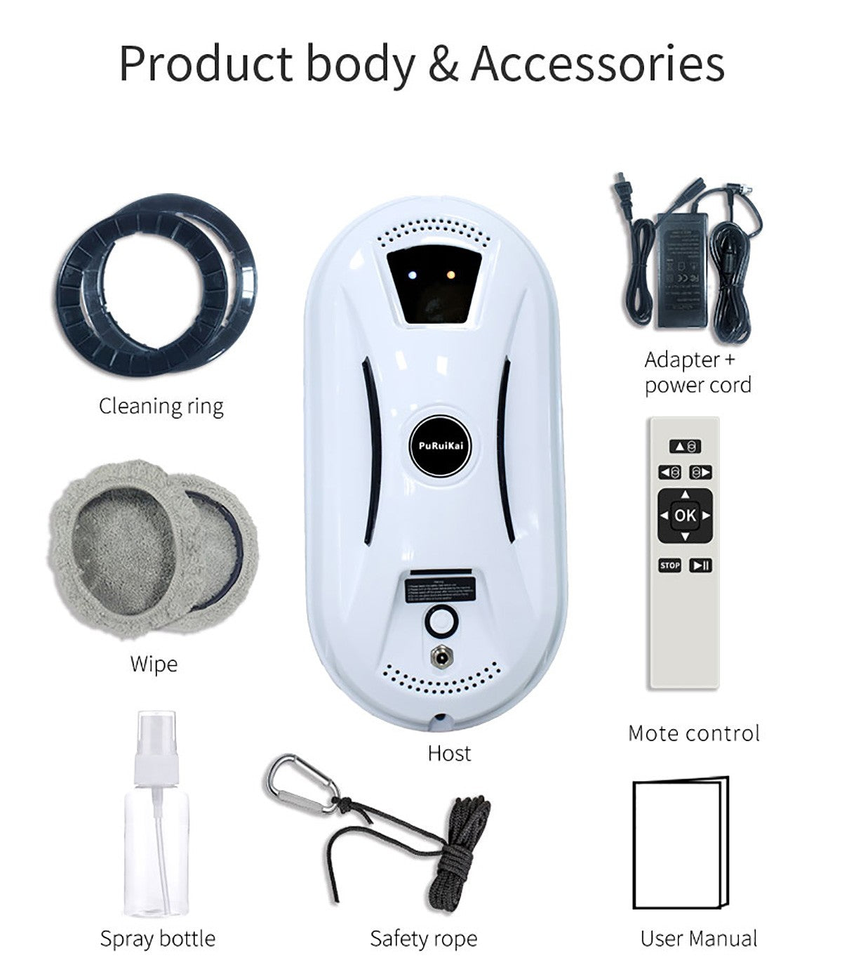 Robô aspirador ultrafino para limpeza de janelas, limpador de vidros elétrico co