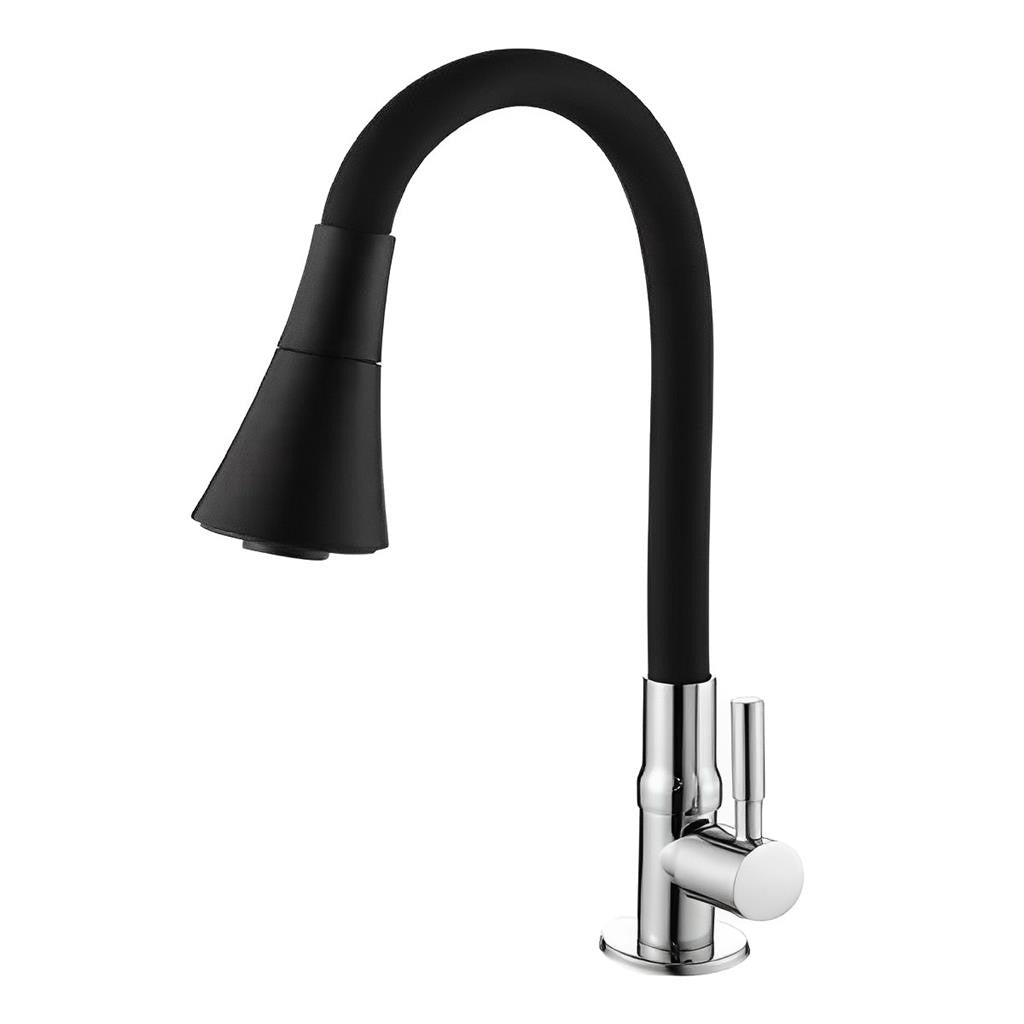 Torneira Flexivel Gourmet de Cozinha Mesa Bancada 2 Jatos Preta Luxo 1/4 De Volt