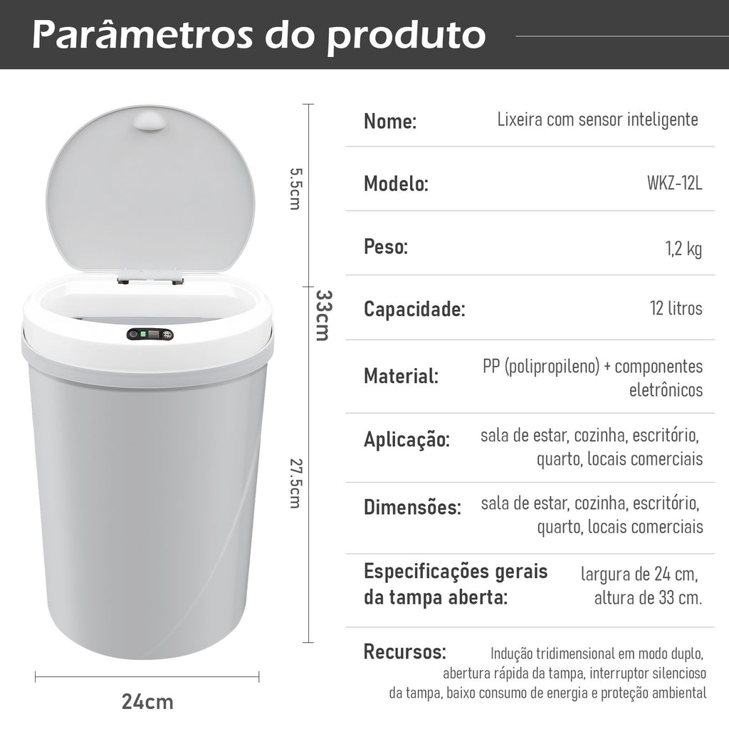 lixeira inteligente,lixeira sensor automático,lixeira banheiro,lixeira inteligen
