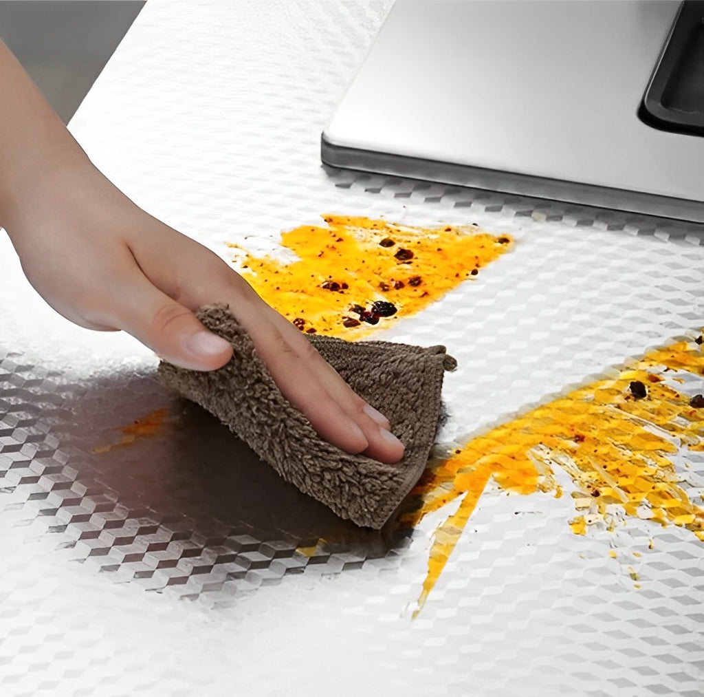 Papel de parede 3D de alumínio adesivo impermeável anti óleo para armário Cozinh