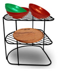 Prateleira De Cozinha Preta Aço Inox 26cm X 15cm