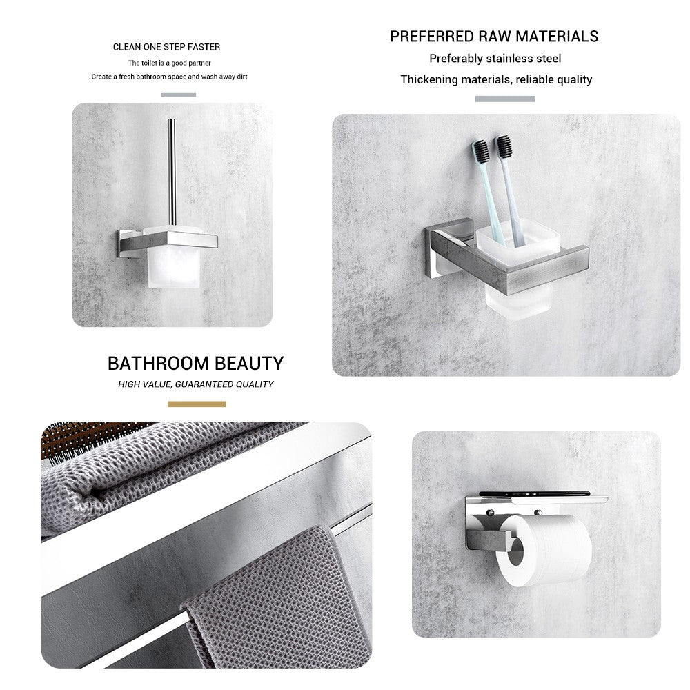 Polido chrome wall-mounted aço inoxidável roupas gancho suporte de papel higiêni