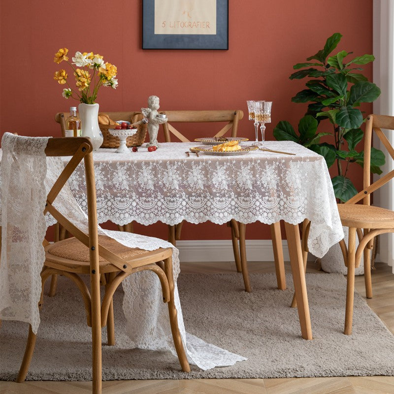 Toalha de mesa floral de renda vintage, toalha de mesa de renda, hotel, casa, bo
