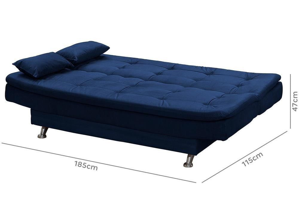 Sofá-cama Casal 3 Lugares Reclinável Veludo Light Matrix Salomé