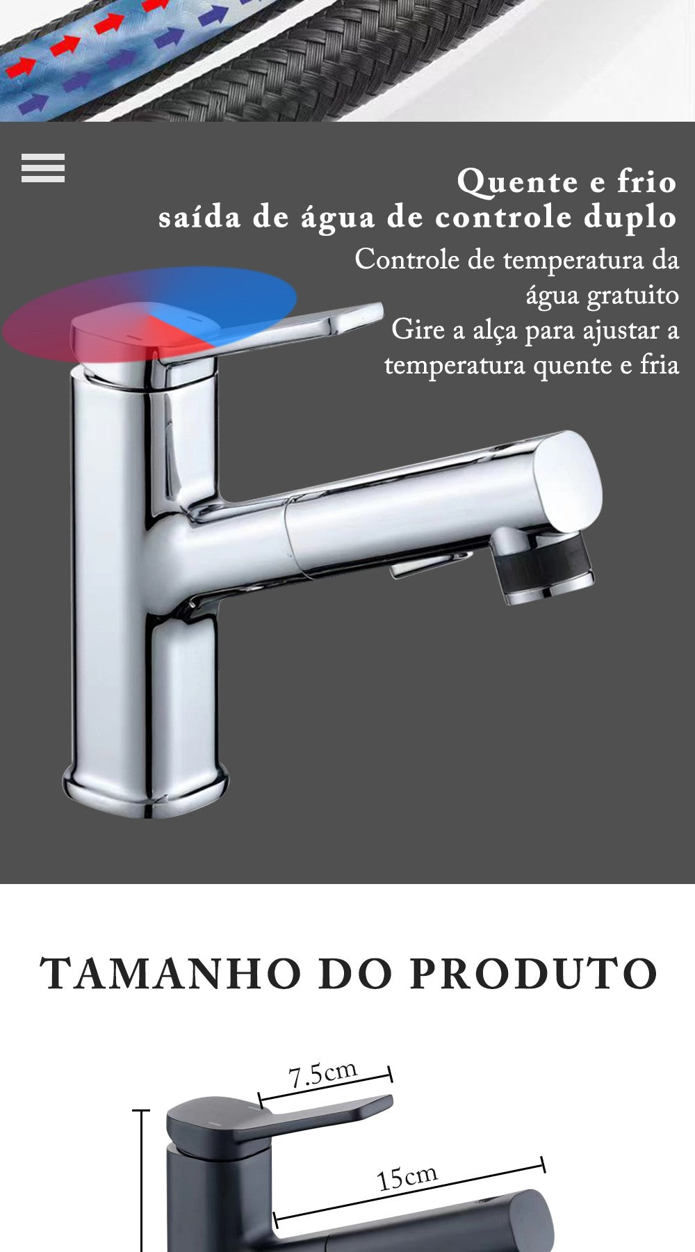 DQOK-torneira da bacia do banheiro pull-out, torneiras modernas do lavatório, to