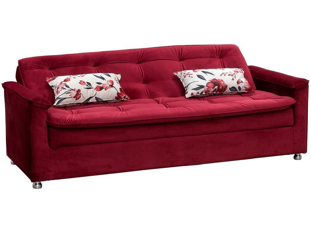 Sofá-cama Casal 3 Lugares Reclinável Veludo