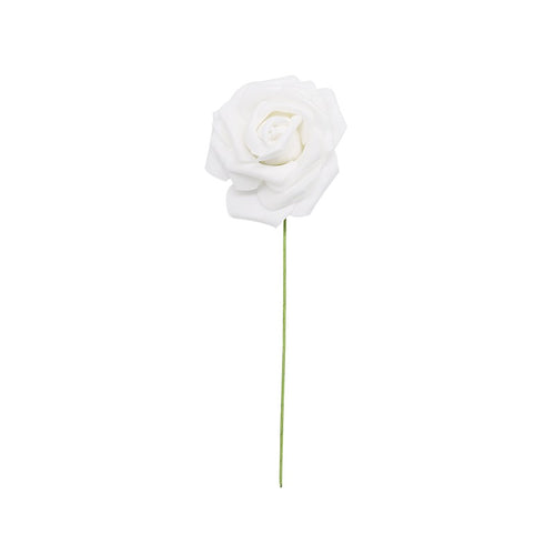 24 pçs 7cm branco rosa artificial pe espuma rosa flor decoração de casamento buq