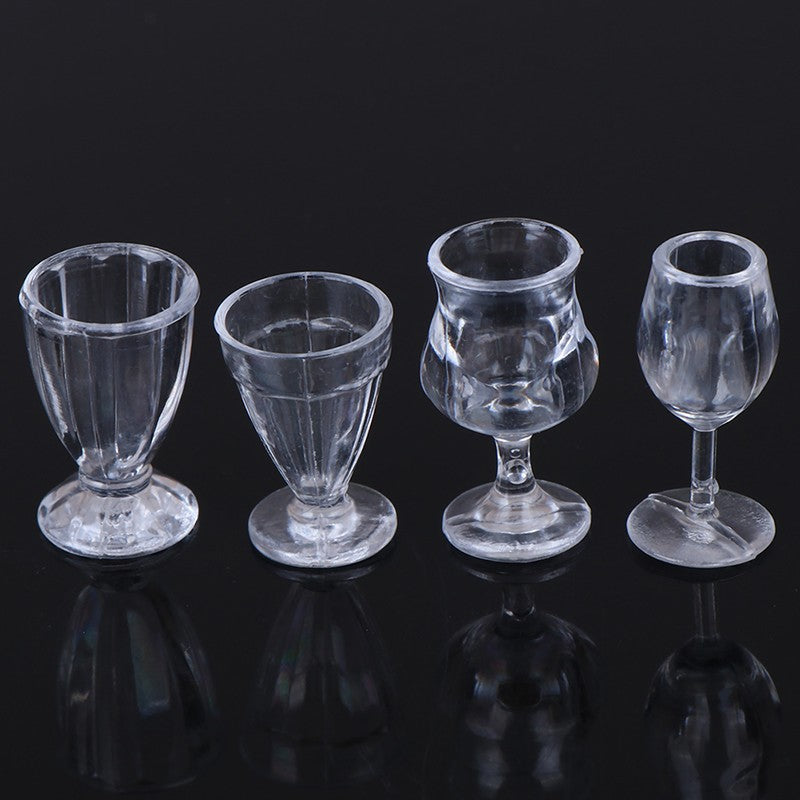 17 pçs/set mini utensílios de cozinha transparentes brinquedo copos prato talher