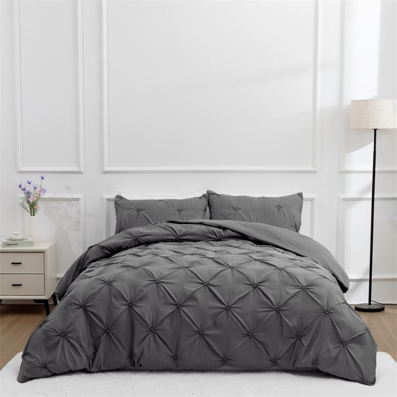 Conjunto Queen Comfort de 3 peças, cama cinza em uma bolsa, conjunto de edredom