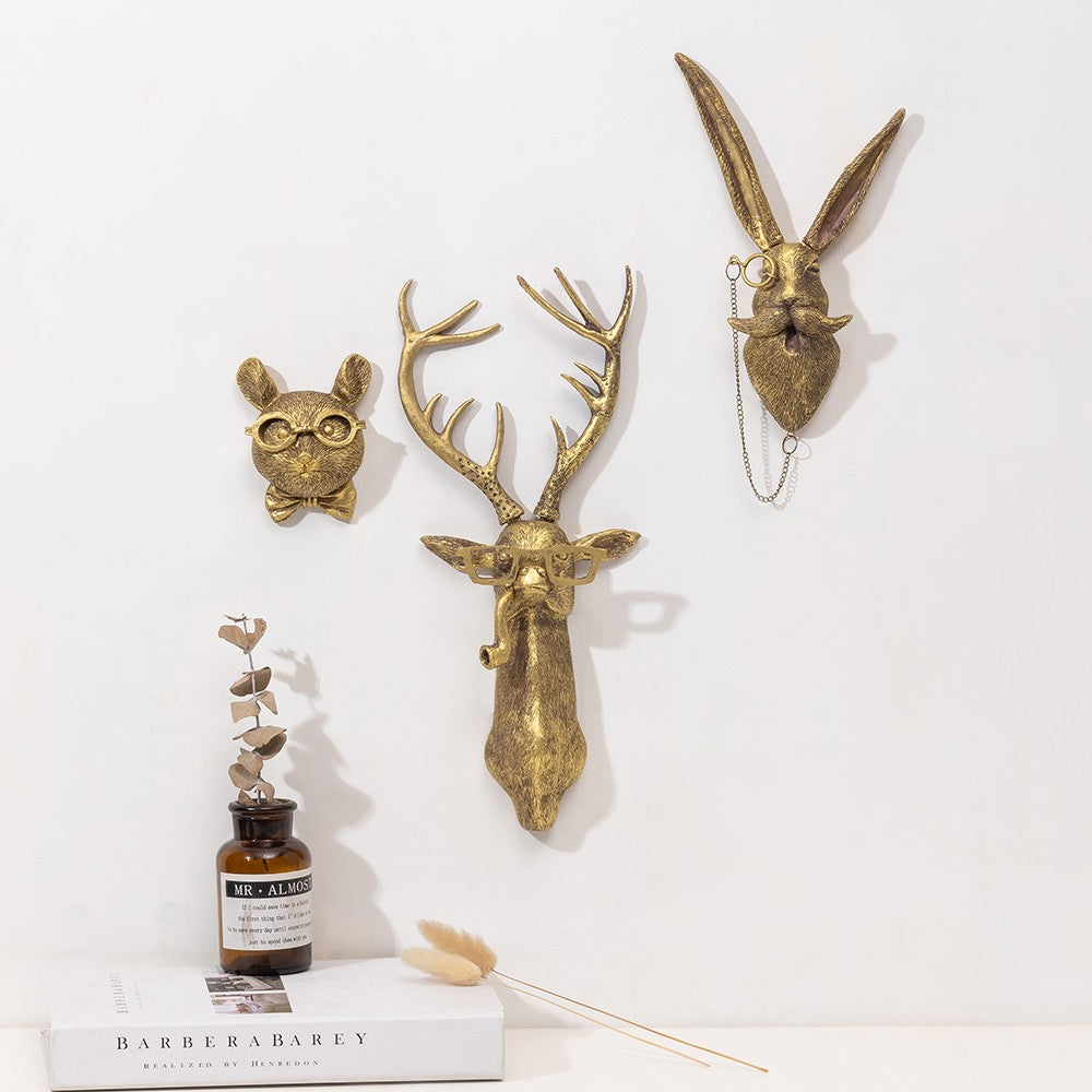 Decoração da arte da parede decoração cabeça de veado parede pendurado decoração