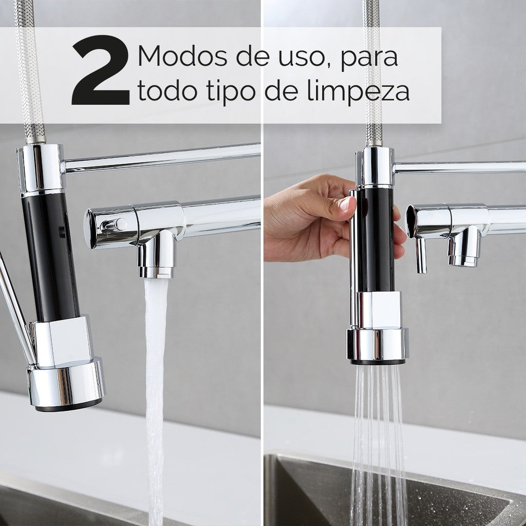 Torneira de Cozinha Gourmet Monocomando Premium, Pulverizador Removível, Instala