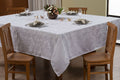 Toalha Mesa Sala Jantar Retangular Jacquard Cinza 6 Lugares
