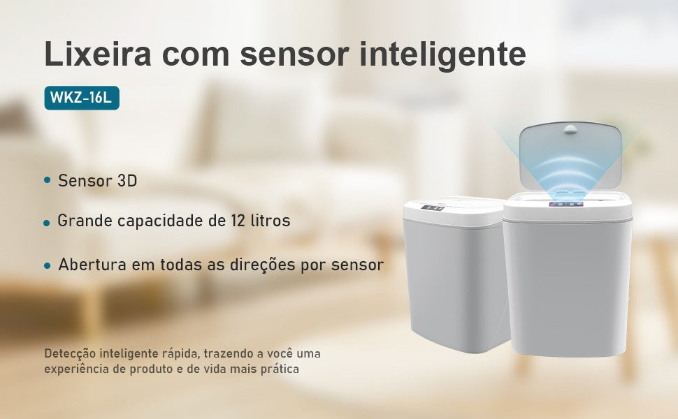 lixeira inteligente,lixeira sensor automático,lixeira banheiro,lixeira inteligen
