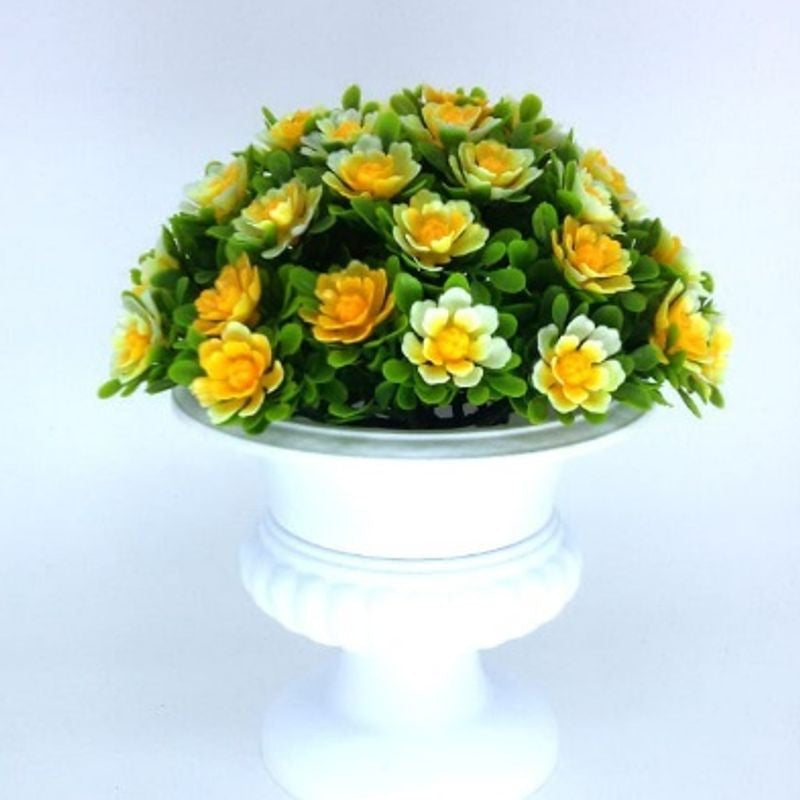 Vaso Grego e Bucho Flores, Artificial Amarelo, Festas, House, Casa
