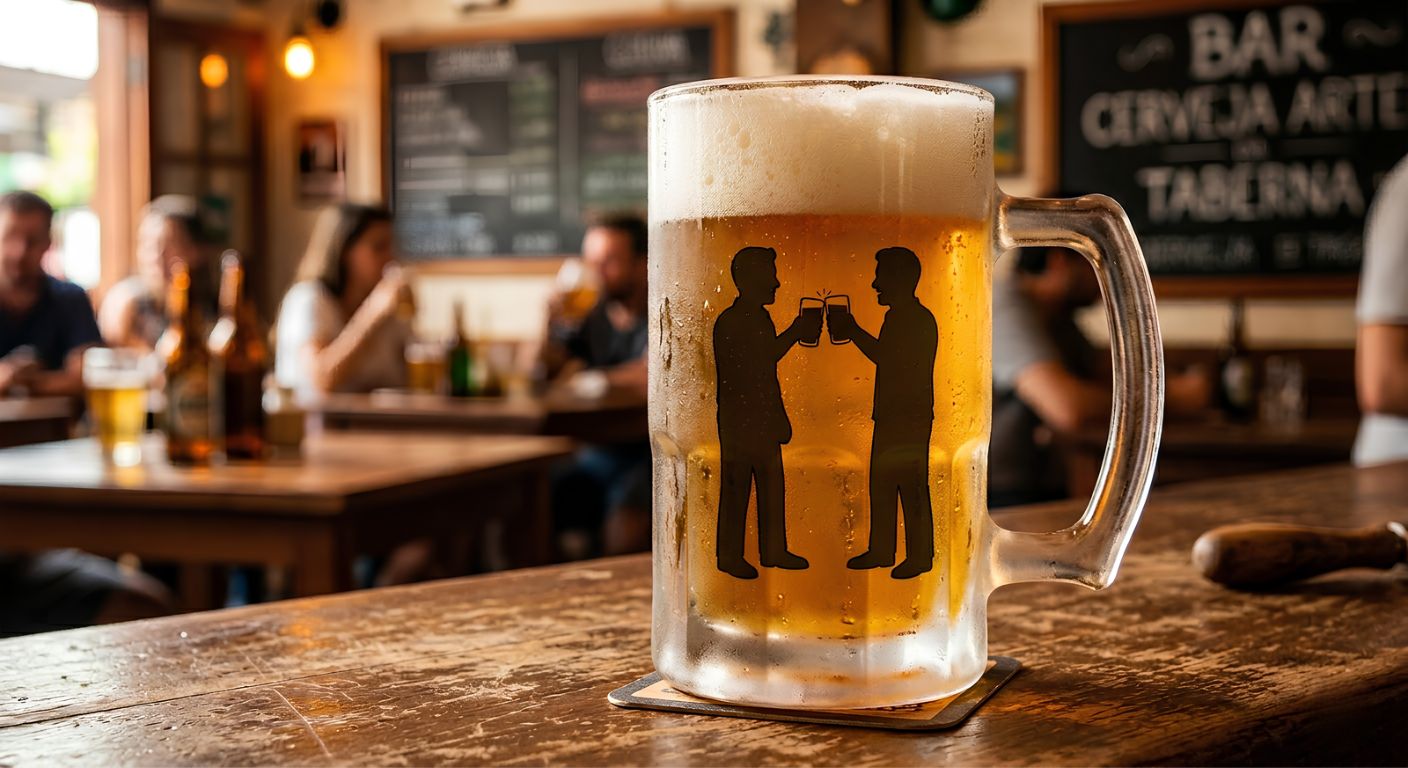 Caneca de chopp - Brinde de bebado e frase