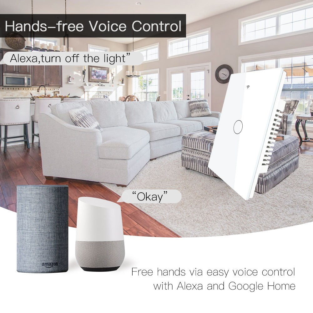 Novo interruptor de luz inteligente wi-fi rf433 sem fio neutro único fogo vida i