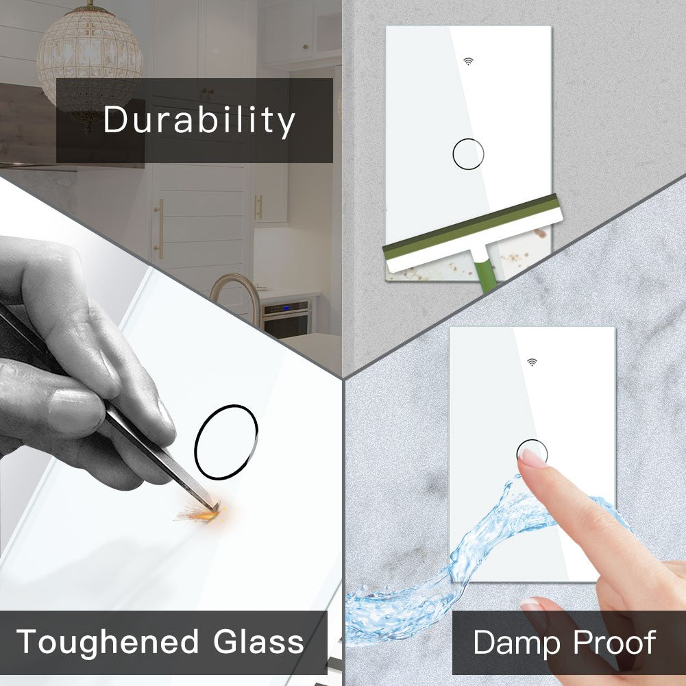 Novo interruptor de luz inteligente wi-fi rf433 sem fio neutro único fogo vida i