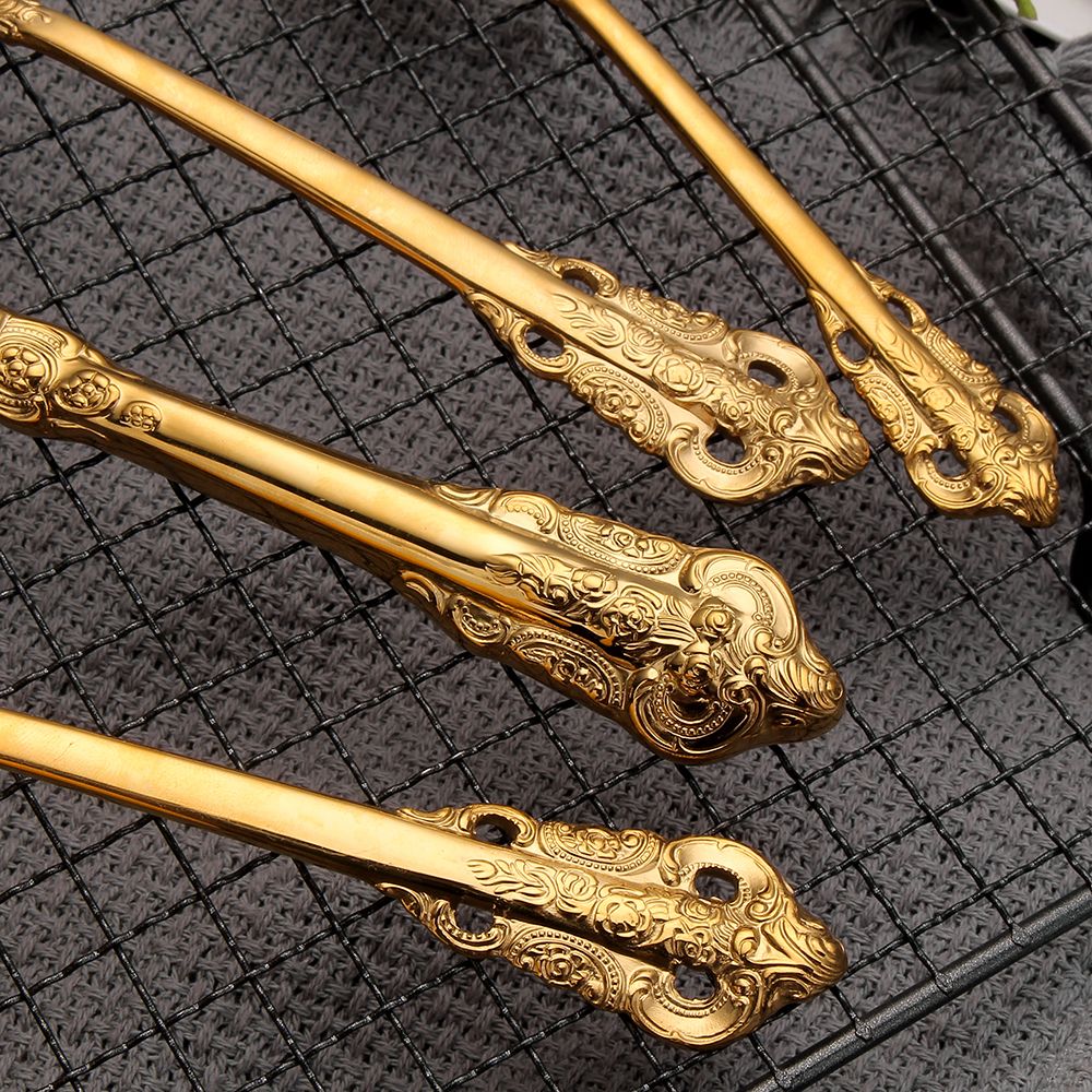 1 pçs conjunto de talheres de ouro luxo vintage ocidental talheres aço inoxidáve