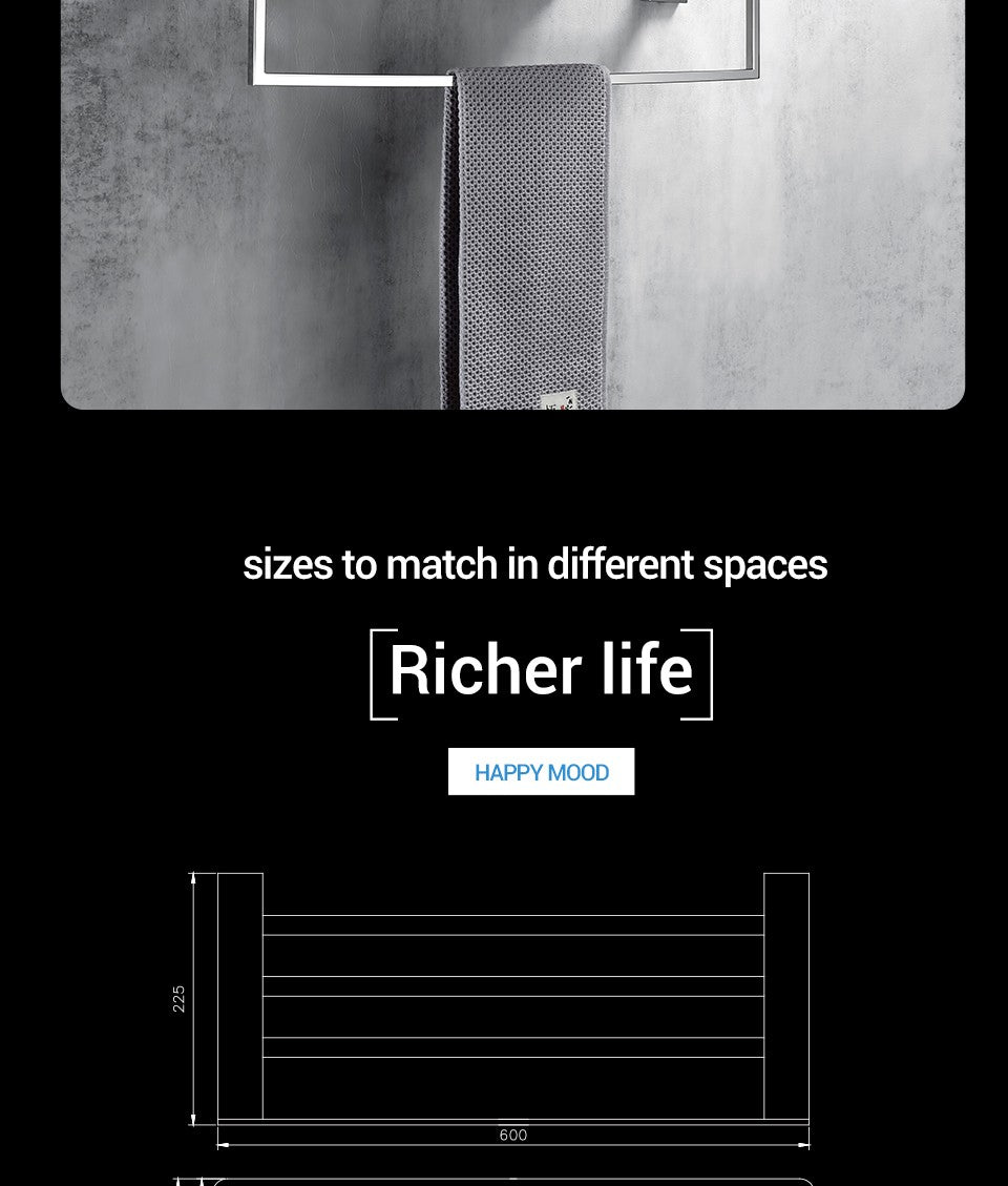 Polido chrome wall-mounted aço inoxidável roupas gancho suporte de papel higiêni