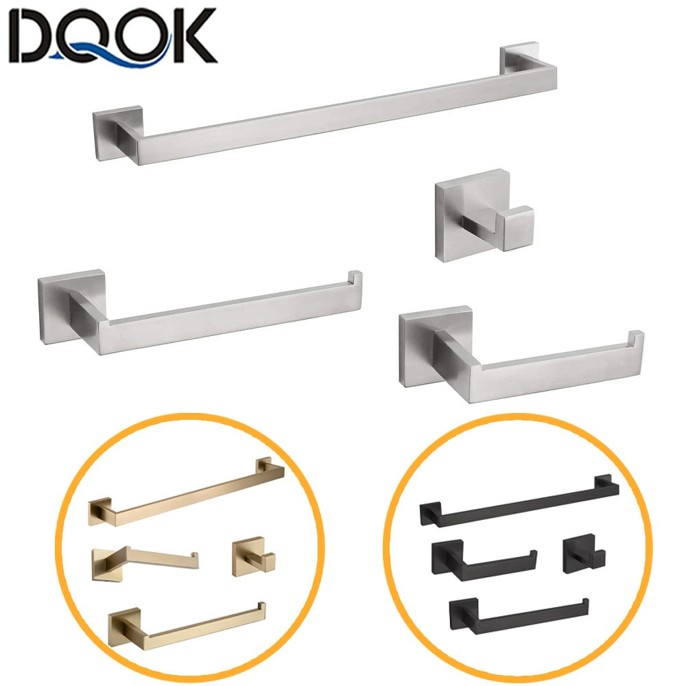 Conjunto de ferragens do banheiro acessórios do banheiro preto robe gancho toalh
