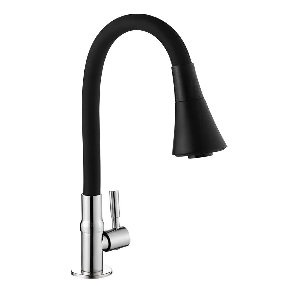 Torneira Flexivel Gourmet de Cozinha Mesa Bancada 2 Jatos Preta Luxo 1/4 De Volt
