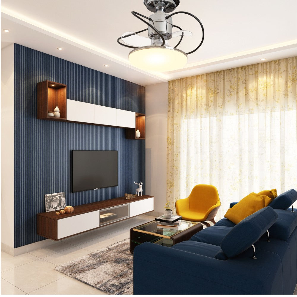 Ventilador de Teto Treviso Cromado Elegance LED Bivolt