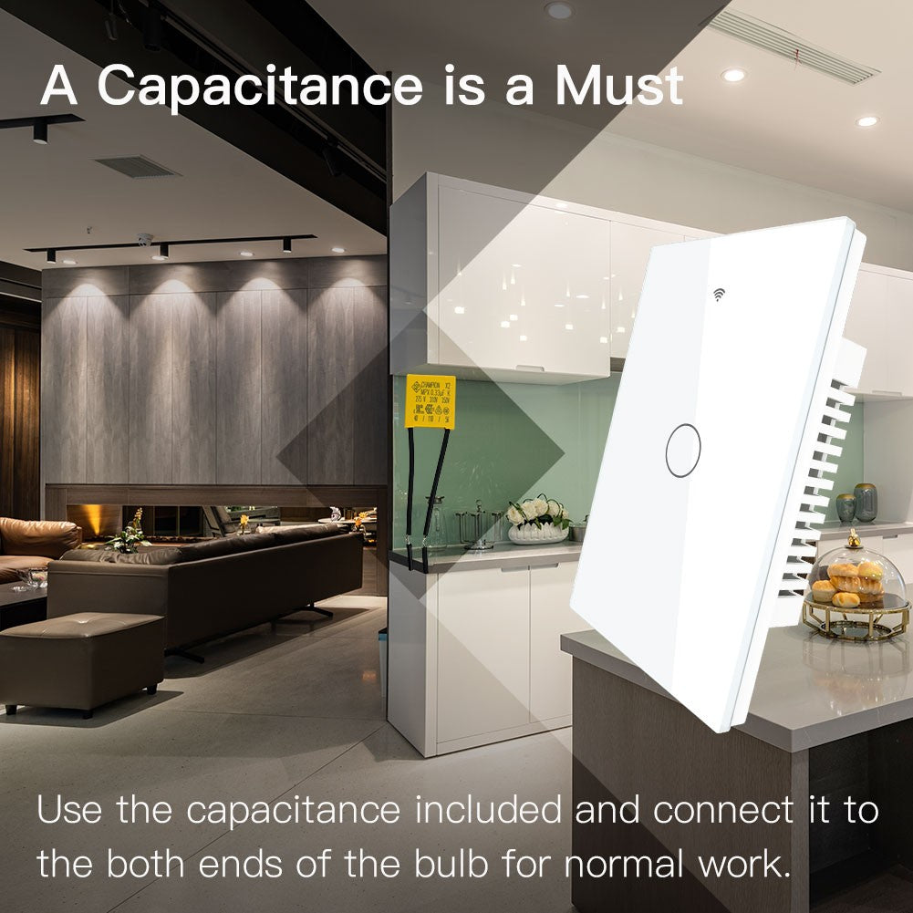 Novo interruptor de luz inteligente wi-fi rf433 sem fio neutro único fogo vida i