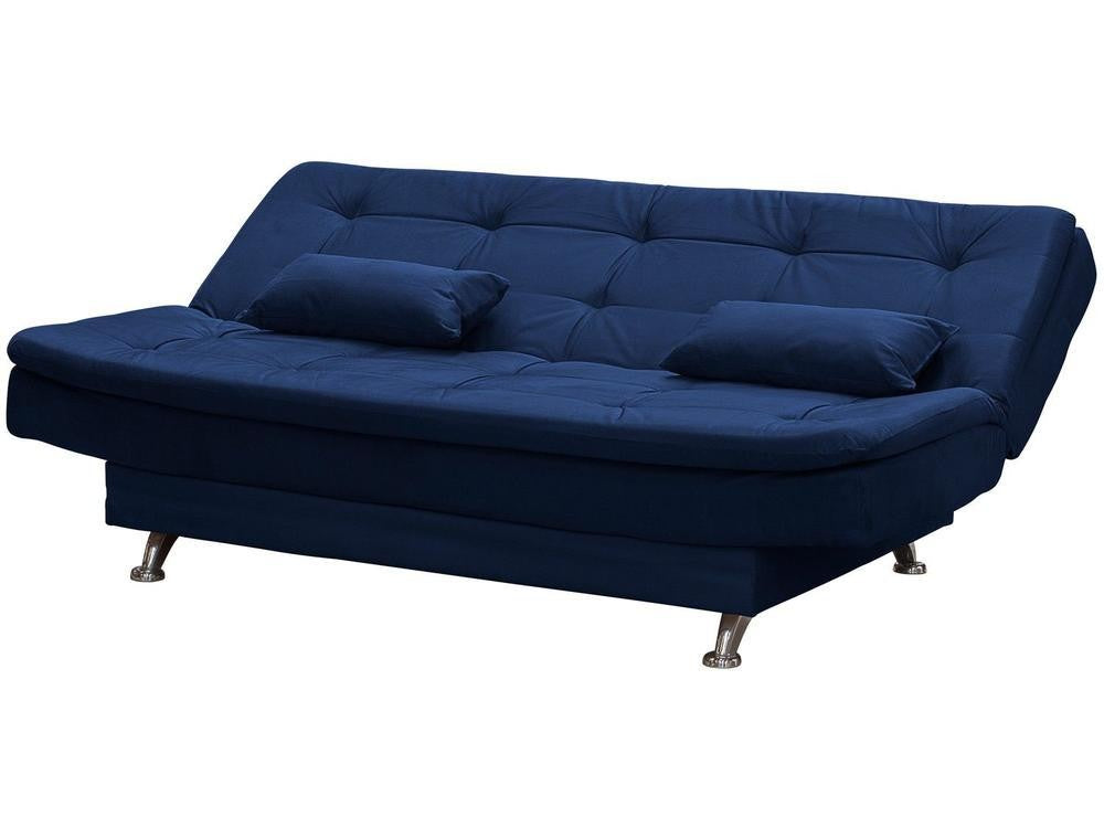 Sofá-cama Casal 3 Lugares Reclinável Veludo Light Matrix Salomé