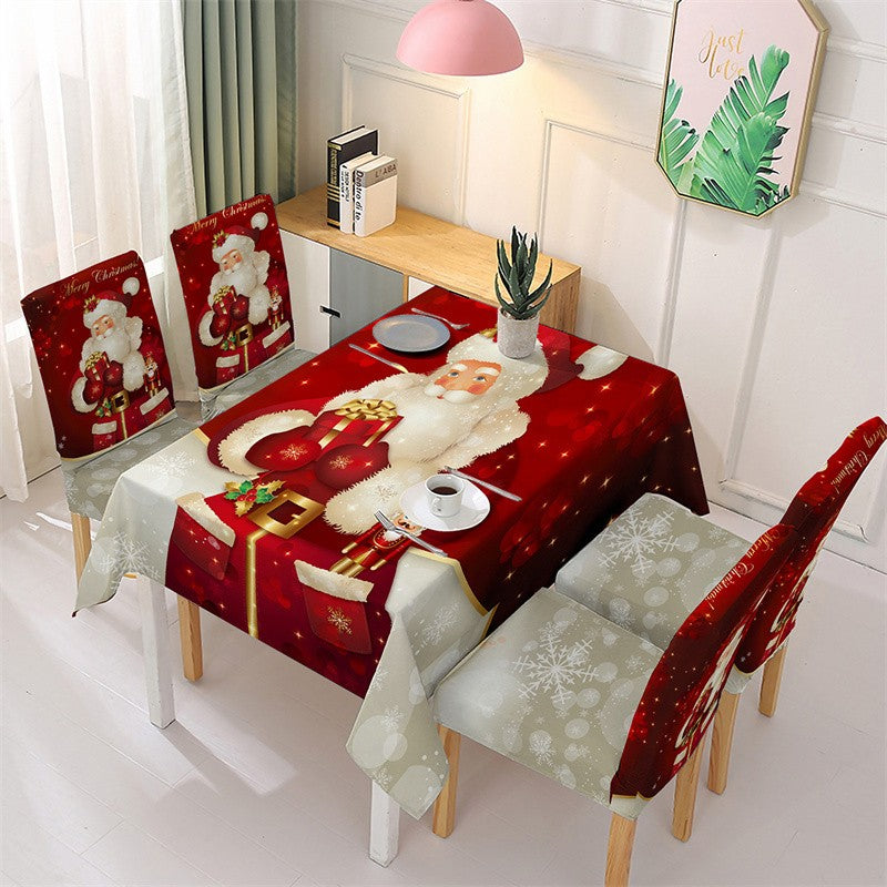 Toalha de mesa de jantar de natal à prova d'água, presentes de natal, capa de ca