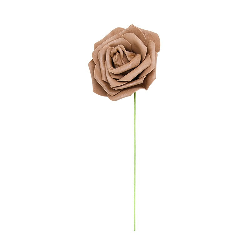 24 pçs 7cm branco rosa artificial pe espuma rosa flor decoração de casamento buq