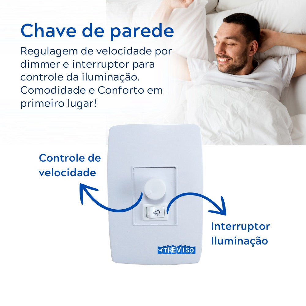 Ventilador de Teto Treviso Cromado Elegance LED Bivolt