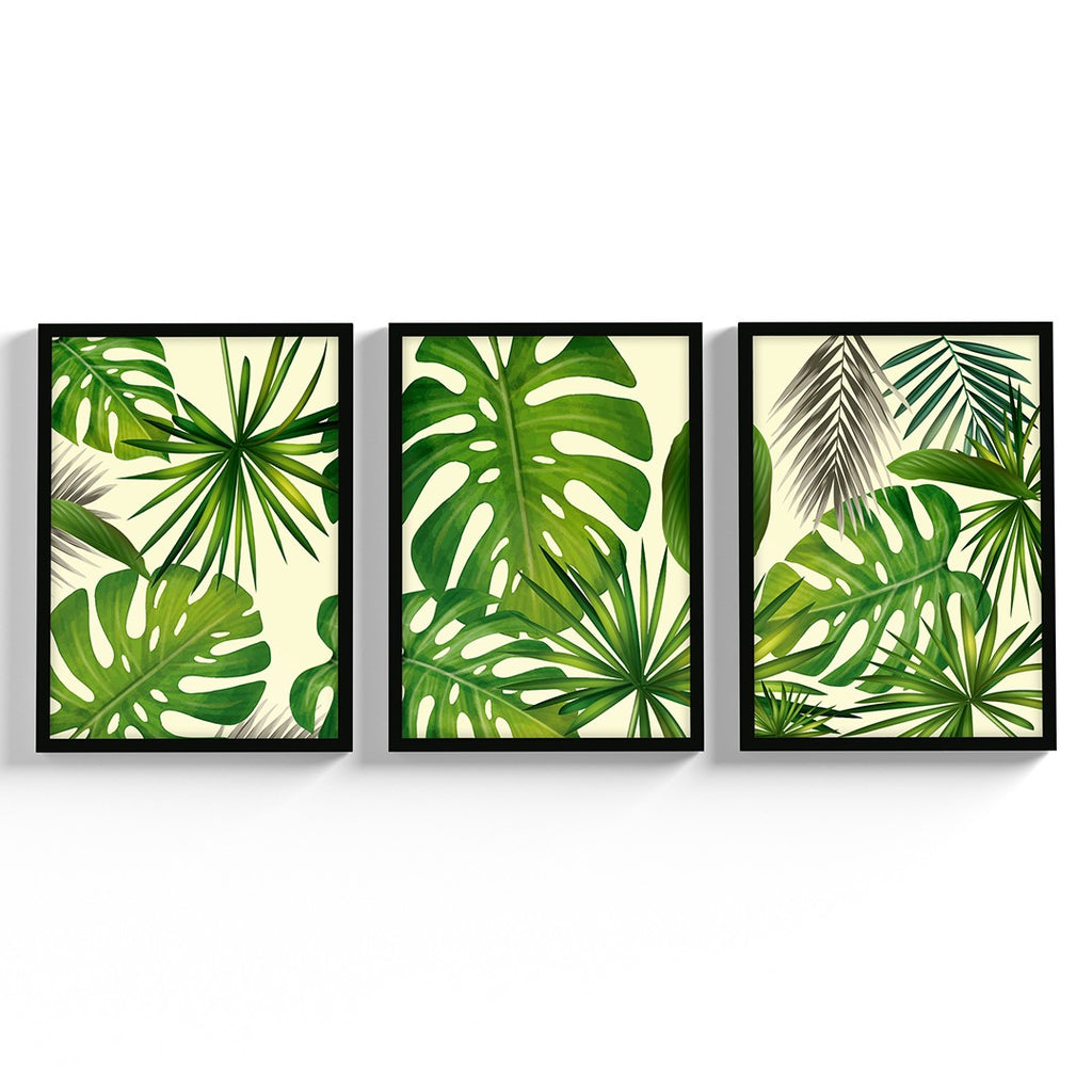 Quadro Decorativo Folhagem Moldura Vidro Costela de Adão