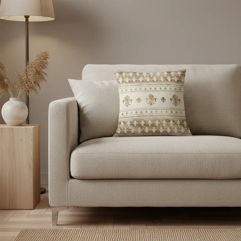 Capa Almofada Cushion Cover 45x45 Unilateral Verso Bege