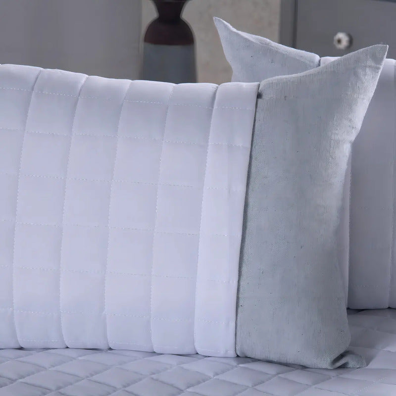 Peseira Copacabana King Percal 300 Fios + 2 Almofadas Cheias Cor Branco Desenho Matelado