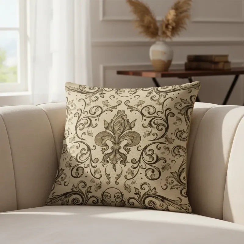 Capa Almofada Cushion Cover 45x45 Unilateral Verso Bege