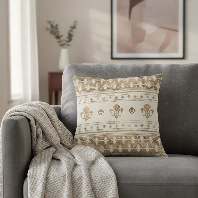 Capa Almofada Cushion Cover 45x45 Unilateral Verso Bege