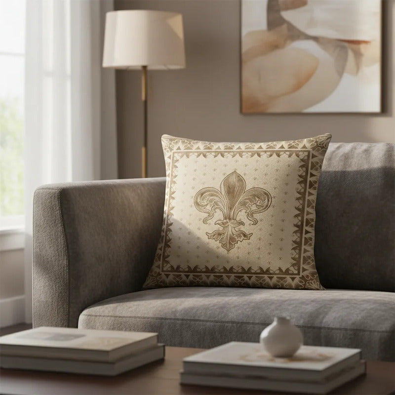 Capa Almofada Cushion Cover 45x45 Unilateral Verso Bege