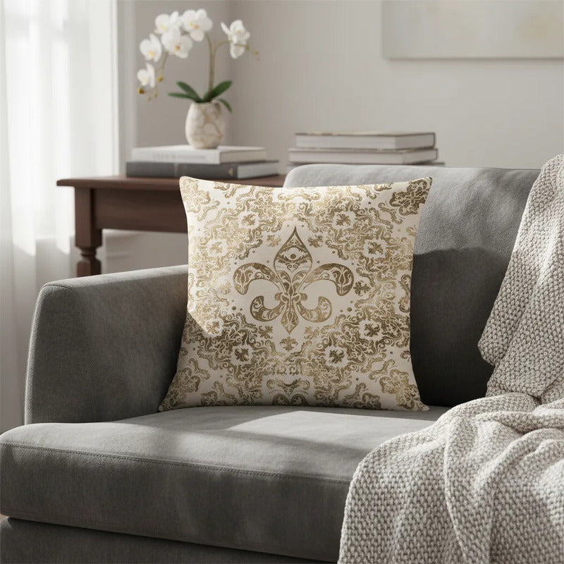 Capa Almofada Cushion Cover 45x45 Unilateral Verso Bege