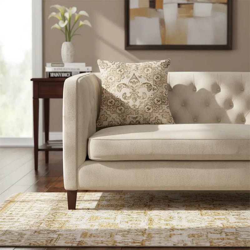 Capa Almofada Cushion Cover 45x45 Unilateral Verso Bege