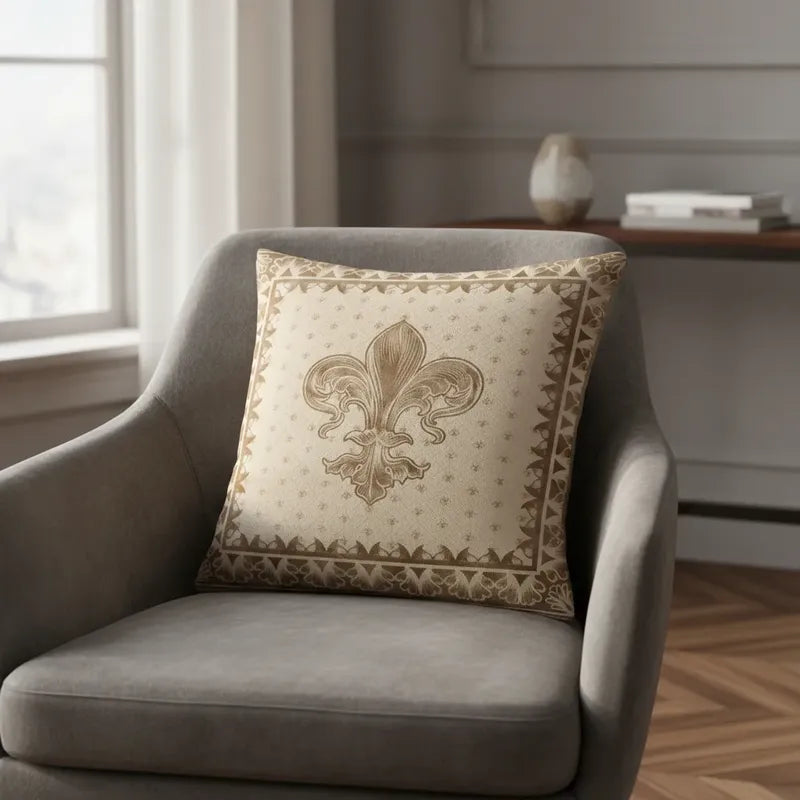 Capa Almofada Cushion Cover 45x45 Unilateral Verso Bege