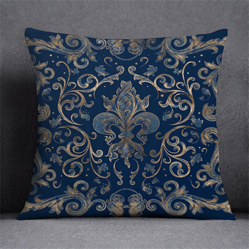 Preto ouro design elegante capa de almofada planta simétrica fronha casa carro t