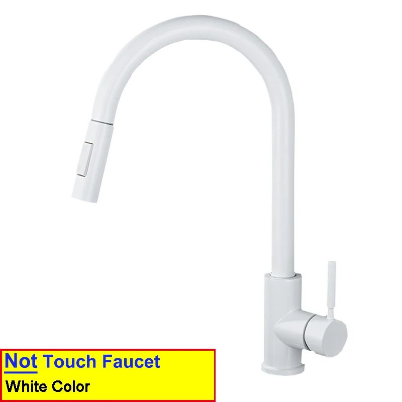 Quente e frio toque torneira da cozinha de aço inoxidável pull out torneira mist