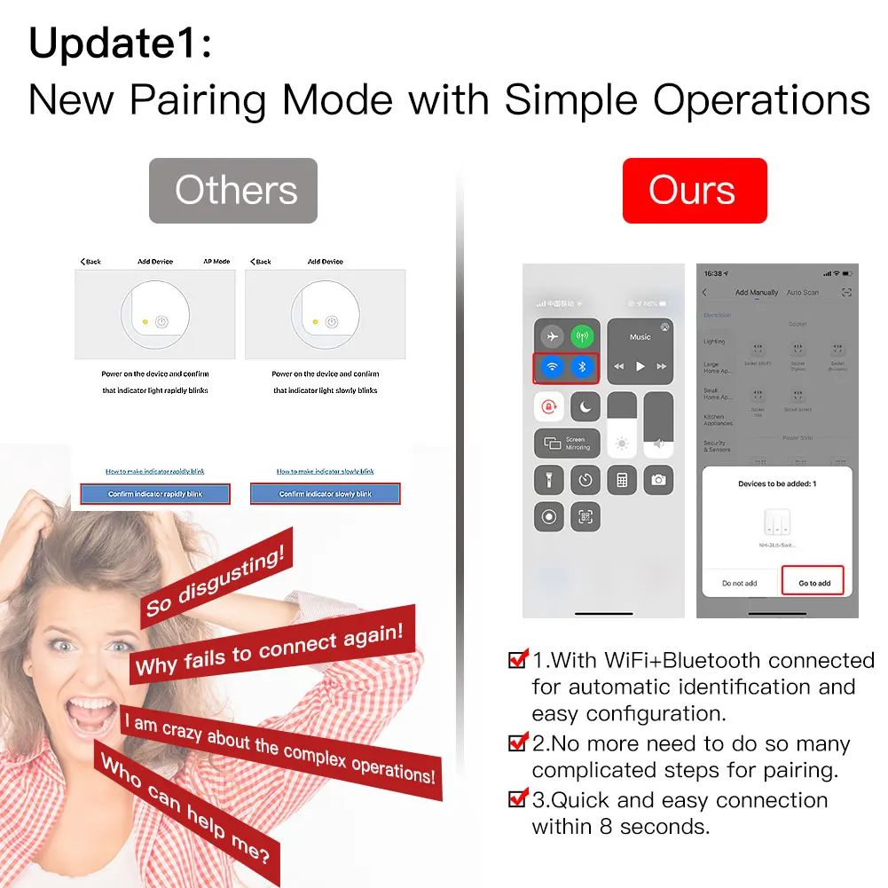 Novo interruptor de luz inteligente wi-fi rf433 sem fio neutro único fogo vida i